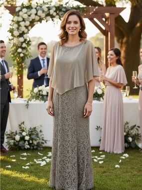 Ignite Evenings | Dresses | Ignite Evenings Size 8 Ombre Satin Boat Neck 34  Sleeve Tie Waist Formal Gown | Poshmark